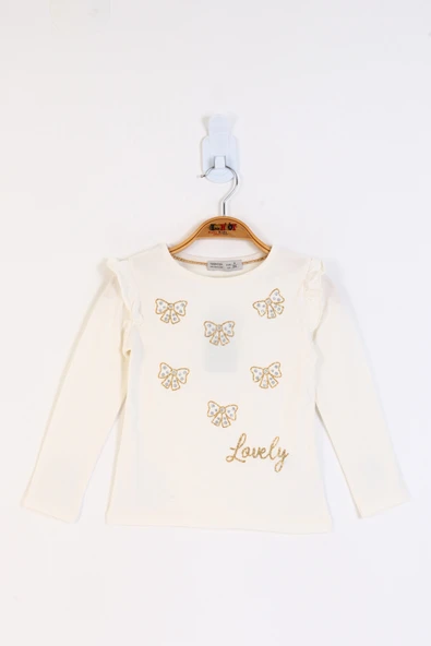 Toontoy Kız Çocuk Fiyonk Baskılı Tişört - 6