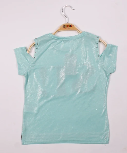 Toontoy Kız Çocuk SI Baskılı Şeritli Tişört - Resim 6