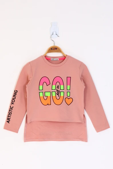 Toontoy Kız Çocuk Letis Go Baskılı Tişört - Resim 3