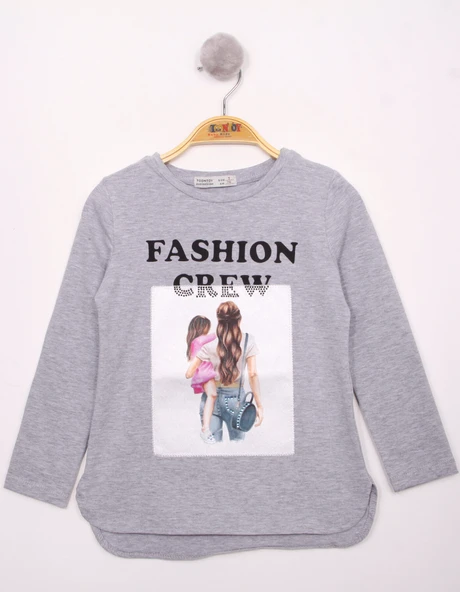 Toontoy Kız Çocuk Fashion Baskılı Tişört - 9