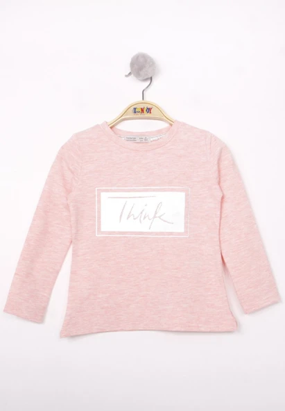 Toontoy Kız Çocuk Think Varaklı T-Shirt - 9