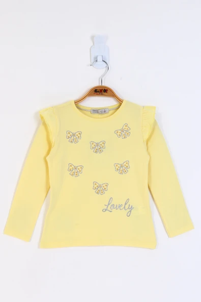 Toontoy Kız Çocuk Fiyonk Baskılı Tişört - 5