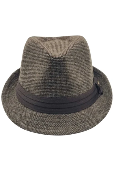 Kadın Lüks Trilby Desenli Kaşe Fötr Şapka - 5