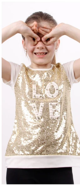 Toontoy Kız Çocuk Önü Komple Pullu Tişört - Resim 2