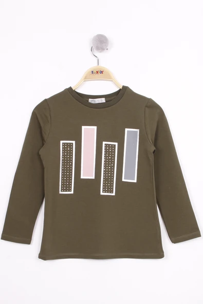 Toontoy Kız Çocuk Kareli Baskılı T-Shirt ürün görseli