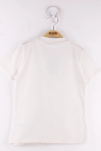 Toontoy Kız Çocuk Dantelli İnci İşlemeli Okul Tişört - 6