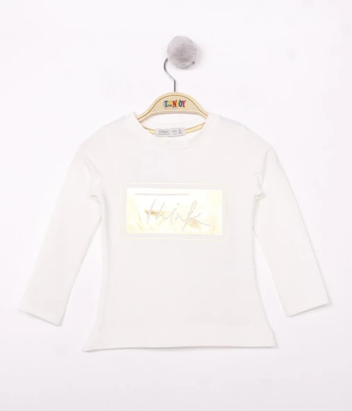 Toontoy Kız Çocuk Think Varaklı T-Shirt - 3