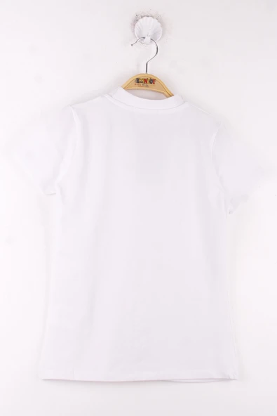 Toontoy Kız Çocuk Önü Dantelli Okul Tişört - 4