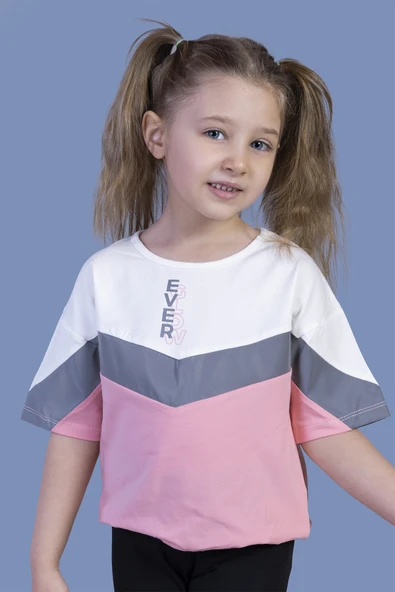 Toontoy Kız Çocuk Reflektör Detaylı Garnili Tişört - 12