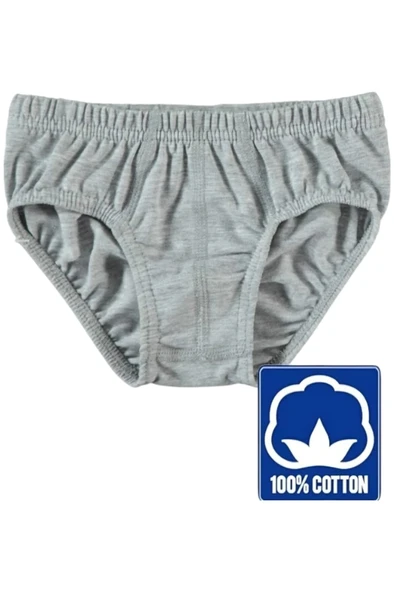 Erkek Çocuk % 100 Pamuklu 6'lı Gri Slip Külot - 2