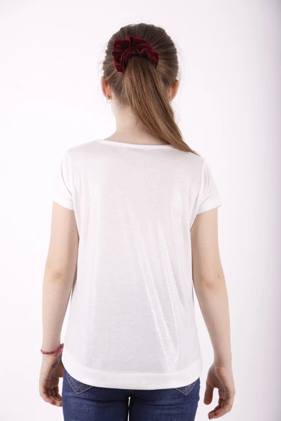 Toontoy Kız Çocuk Best Friend Baskılı Taş Detaylı Tişört - 6