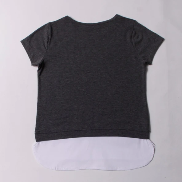 Toontoy Kız Çocuk Pullu Yıldız Nakışlı Tişört - Resim 4