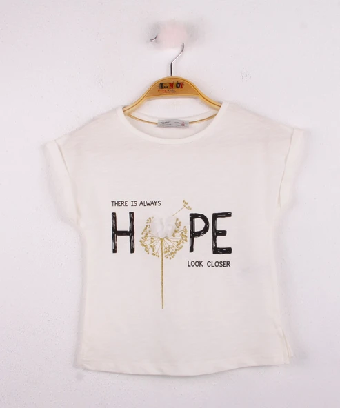 Toontoy Kız Çocuk Hope Baskılı Tişört ürün görseli 1