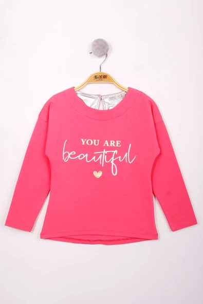Toontoy Kız Çocuk Yazı Varaklı T-Shirt - 9