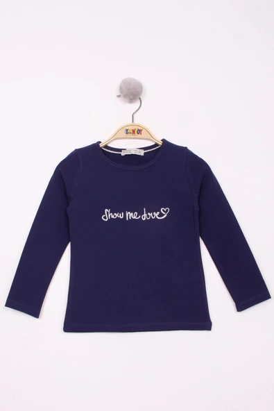 Toontoy Kız Çocuk Show Me Love Nakışlı T-Shirt