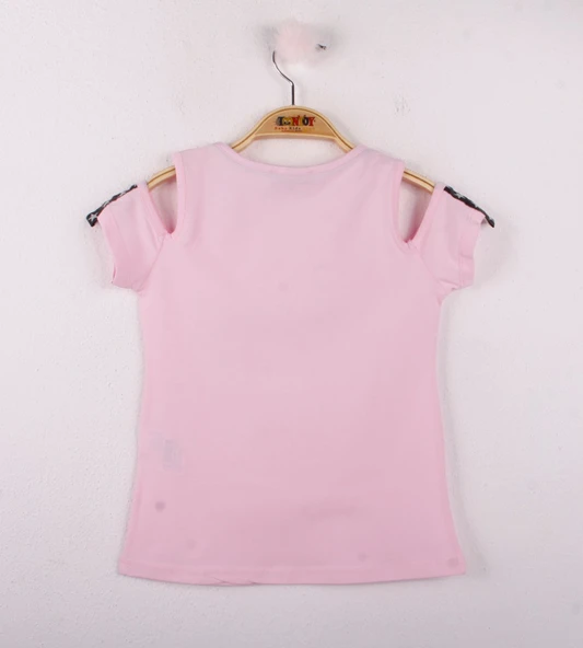 Toontoy Kız Çocuk Bonjour Şeritli Tişört - 2