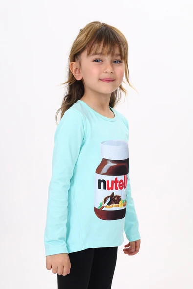 Toontoy Kız Çocuk Nutella Baskılı T-Shirt - Resim 8