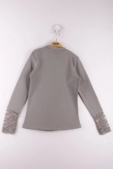 Toontoy Kız Çocuk Kolları Ve Önü Dantelli Okul Tişört - 4