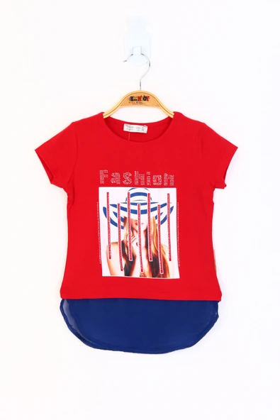 Toontoy Kız Çocuk Şapkalı Kız Baskılı Tişört - 8