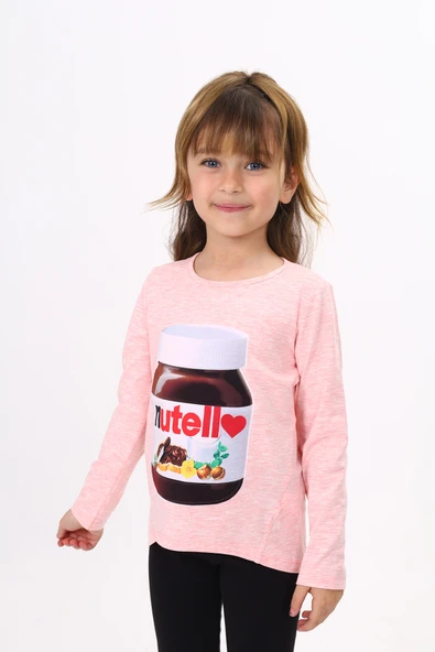 Toontoy Kız Çocuk Nutella Baskılı T-Shirt ürün görseli