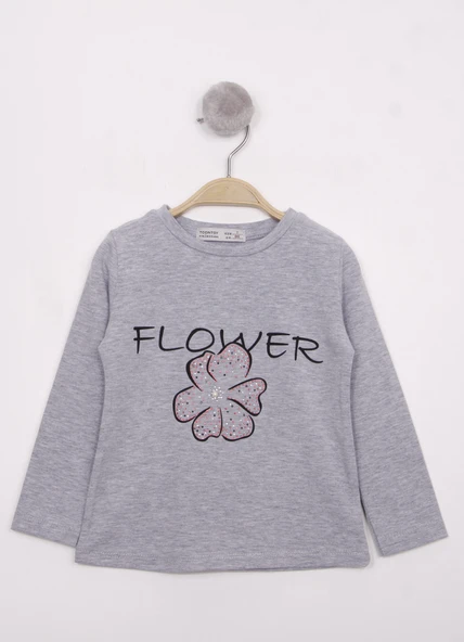 Toontoy Kız Çocuk Flower Baskılı T-Shirt - 7