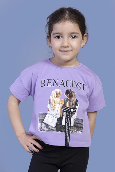 Toontoy Kız Çocuk Dijital Baskılı Arkası Detaylı Tişört - 3