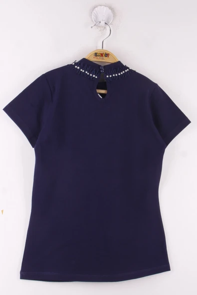 Toontoy Kız Çocuk Yaka Dantelli Okul Tişört - 4