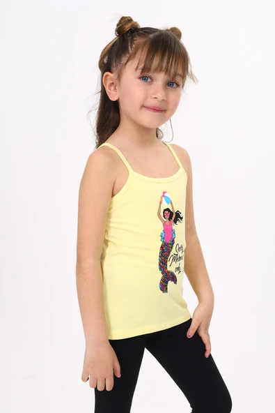 Toontoy Kız Çocuk Deniz Kızı Baskılı Pul İşlemeli Atlet - 3