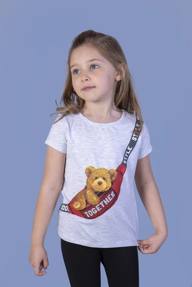 Toontoy Kız Çocuk Çanta Baskılı Tişört - 7