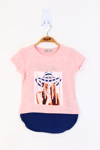 Toontoy Kız Çocuk Şapkalı Kız Baskılı Tişört - 5