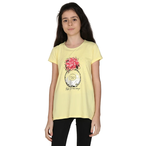 Toontoy Kız Çocuk Parfüm Nakışlı T-Shirt - 9