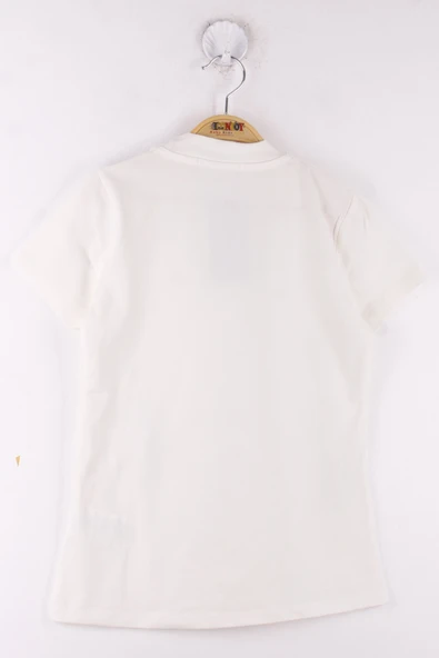 Toontoy Kız Çocuk Önü Dantelli Okul Tişört - 6