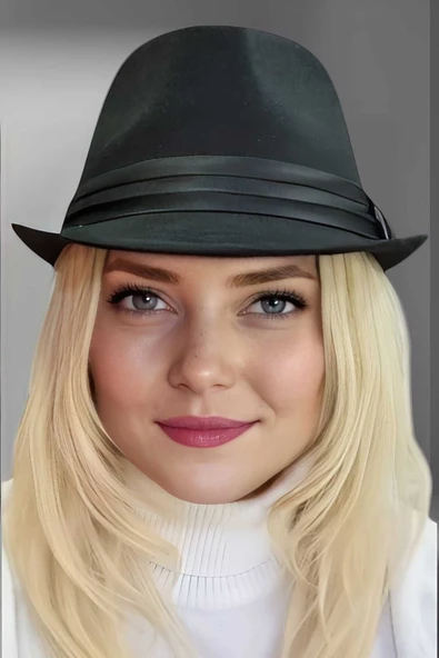 Kadın Lüks Trilby Kaşe Fötr Şapka - 2