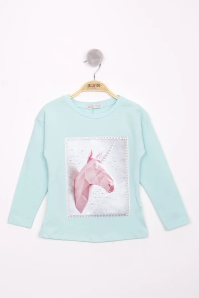 Toontoy Kız Çocuk Boynuzlu T-Shirt - Resim 5