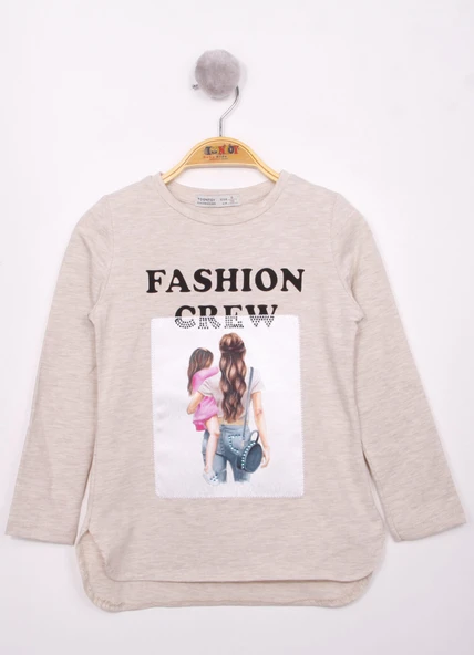 Toontoy Kız Çocuk Fashion Baskılı Tişört - 5
