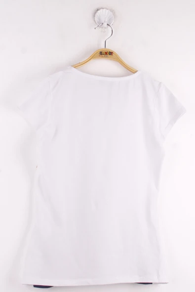 Toontoy Kız Çocuk Garnili Fiyonklu Okul Tişört