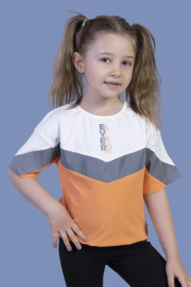Toontoy Kız Çocuk Reflektör Detaylı Garnili Tişört - 5