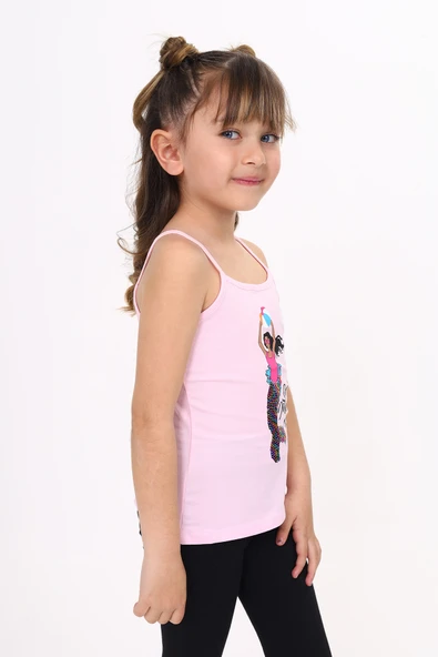 Toontoy Kız Çocuk Deniz Kızı Baskılı Pul İşlemeli Atlet - 7