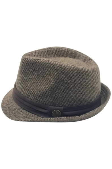 Kadın Lüks Trilby Desenli Kaşe Fötr Şapka - 7