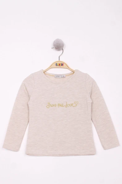 Toontoy Kız Çocuk Show Me Love Nakışlı T-Shirt - 8