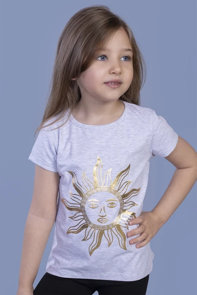 Toontoy Kız Çocuk Güneş Varaklı Tişört - Resim 9
