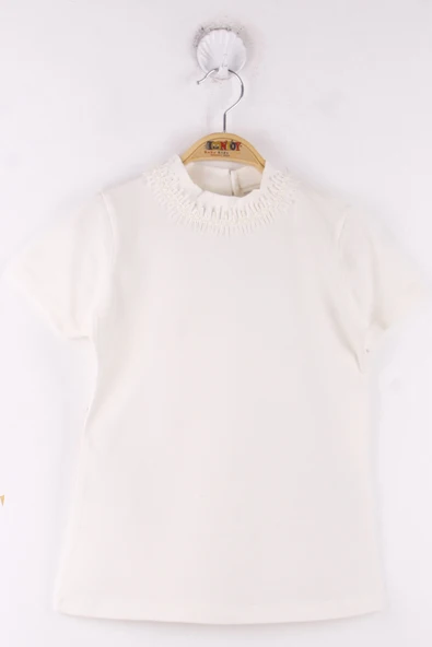 Toontoy Kız Çocuk Yaka Dantelli Okul Tişört - 7