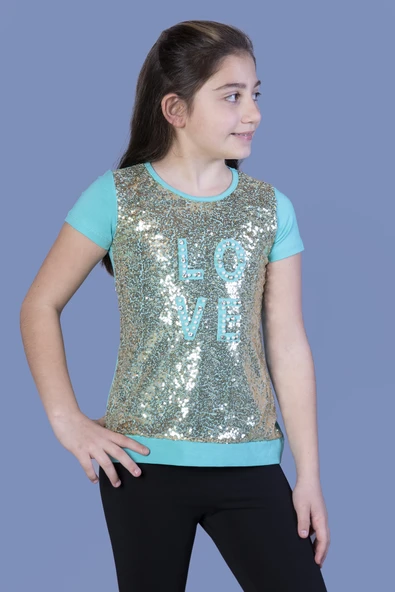 Toontoy Kız Çocuk Önü Komple Pullu Tişört - Resim 10