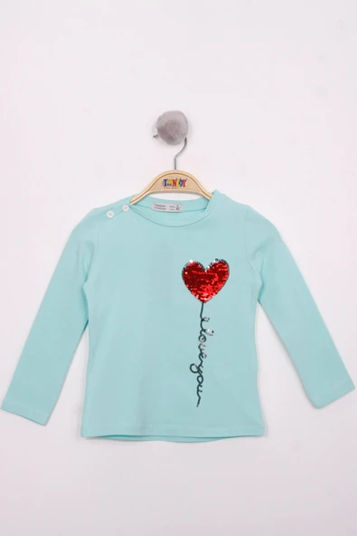 Toontoy Kız Çocuk Göğsü Pul Nakışlı T-Shirt - 9