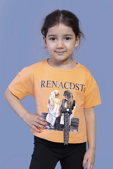 Toontoy Kız Çocuk Dijital Baskılı Arkası Detaylı Tişört - 8