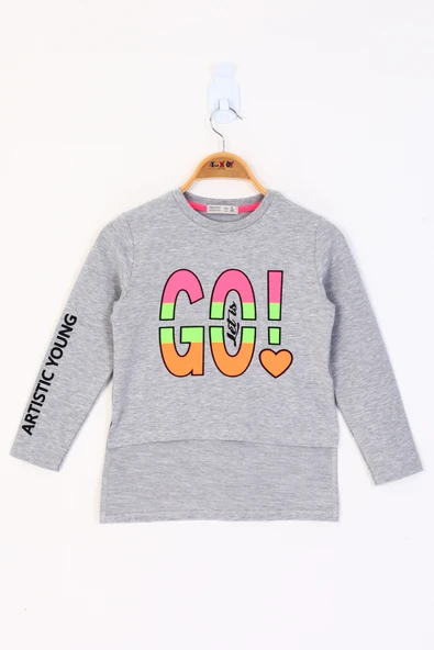 Toontoy Kız Çocuk Letis Go Baskılı Tişört - Resim 7