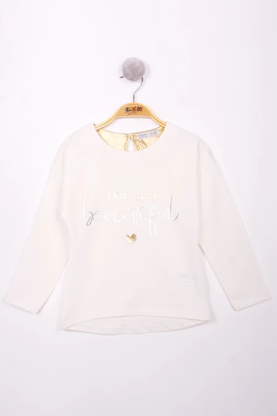 Toontoy Kız Çocuk Yazı Varaklı T-Shirt - 5