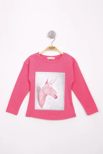 Toontoy Kız Çocuk Boynuzlu T-Shirt - Resim 9