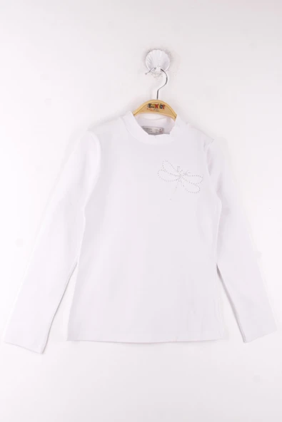 Toontoy Kız Çocuk Yusufçuk Taş İşlemeli Okul Tişört - 8