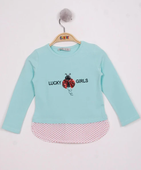 Toontoy Kız Çocuk Uğur Böceği Nakışlı T-Shirt - 8